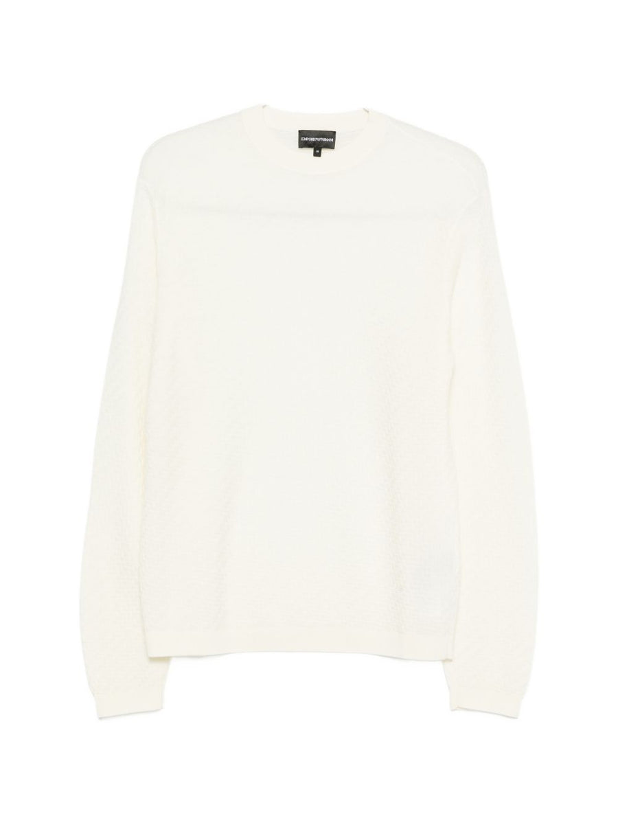 Emporio Armani Wool Crewneck Sweater For Men, 100 Percent Virgin Wool, Refined Warmth, Everyday Luxury