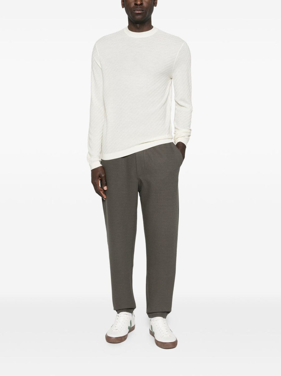 Emporio Armani Wool Crewneck Sweater For Men, 100 Percent Virgin Wool, Refined Warmth, Everyday Luxury