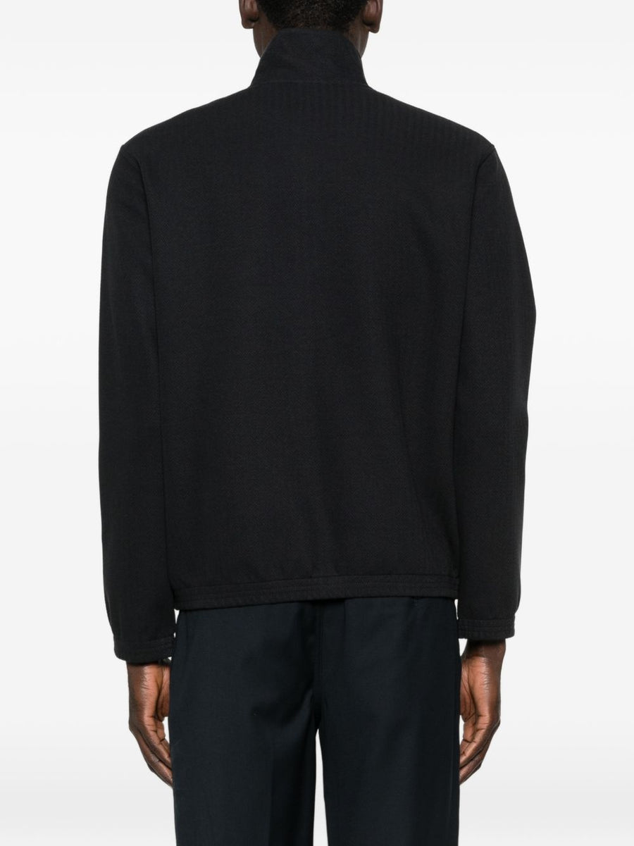 Emporio Armani Zipped Sweatshirt For Men Navy With Front Pockets And Front Zip Closure