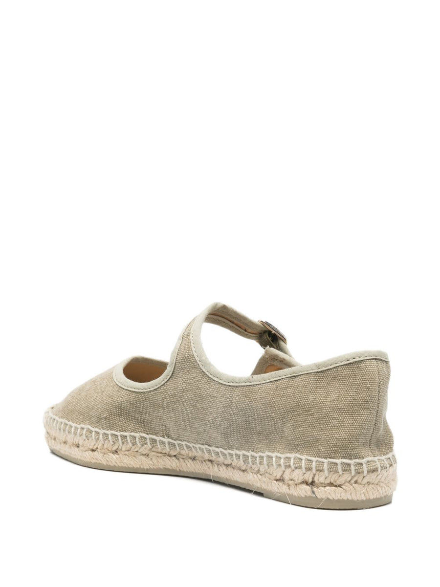 Castañer Padua Mary Jane Espadrilles Grey Calf Leather Buckle Strap Everyday Timeless Luxury Flat for Women