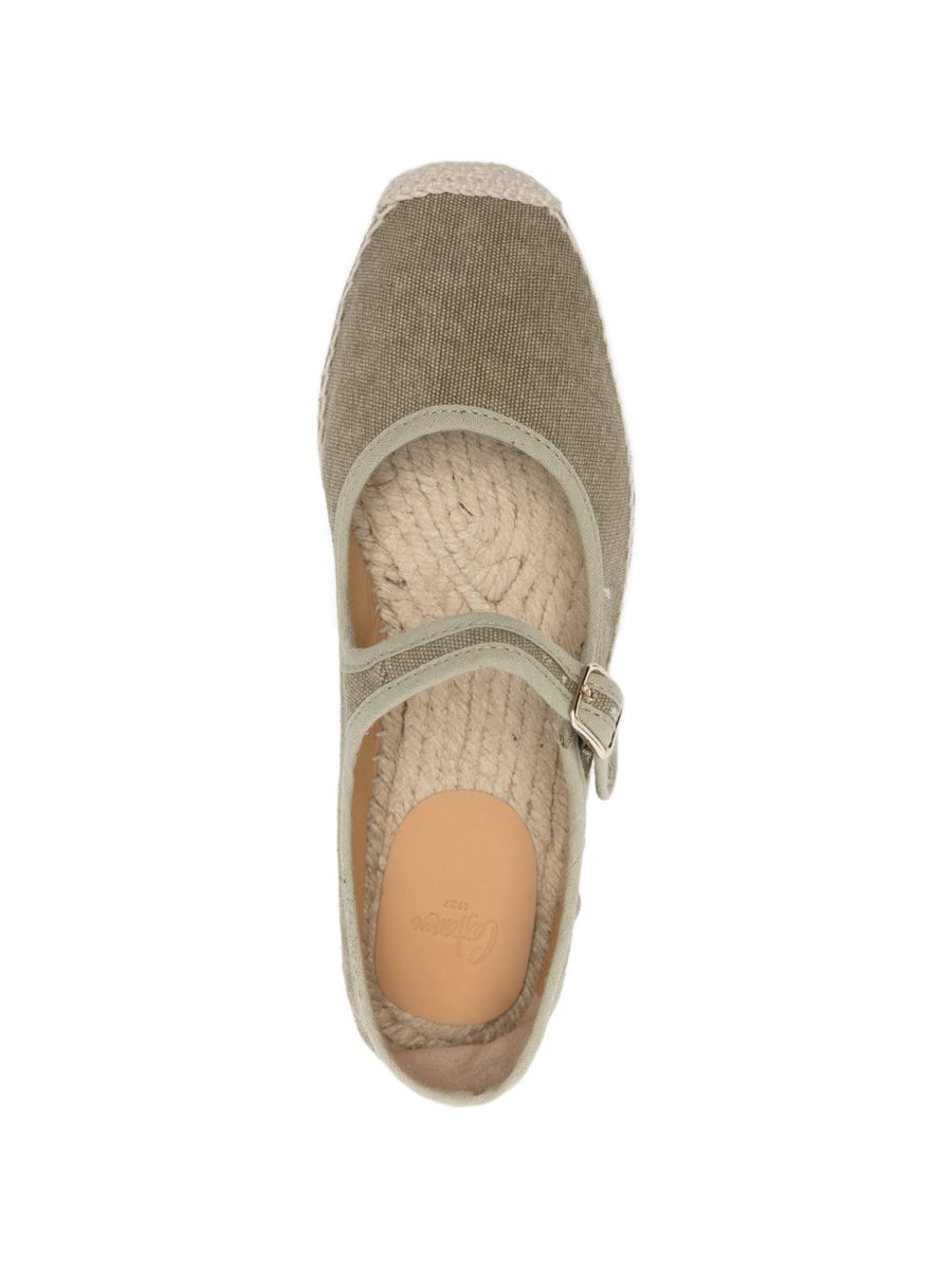 Castañer Padua Mary Jane Espadrilles Grey Calf Leather Buckle Strap Everyday Timeless Luxury Flat for Women
