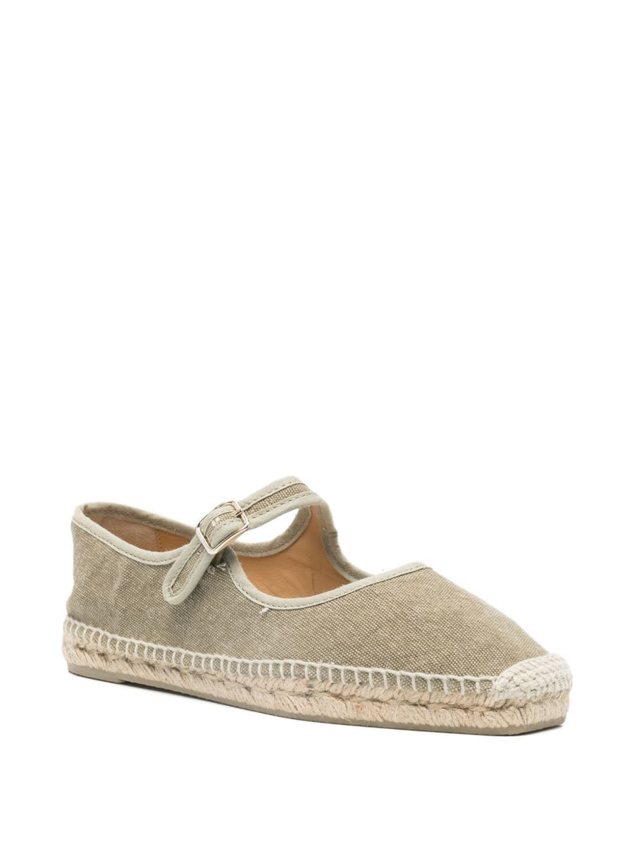 Castañer Padua Mary Jane Espadrilles Grey Calf Leather Buckle Strap Everyday Timeless Luxury Flat for Women