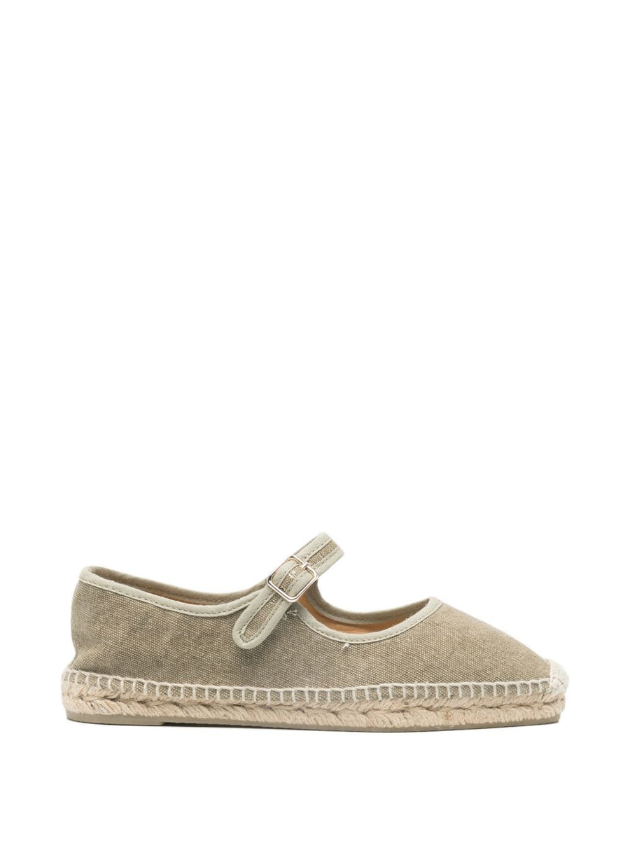 Castañer Padua Mary Jane Espadrilles Grey Calf Leather Buckle Strap Everyday Timeless Luxury Flat for Women