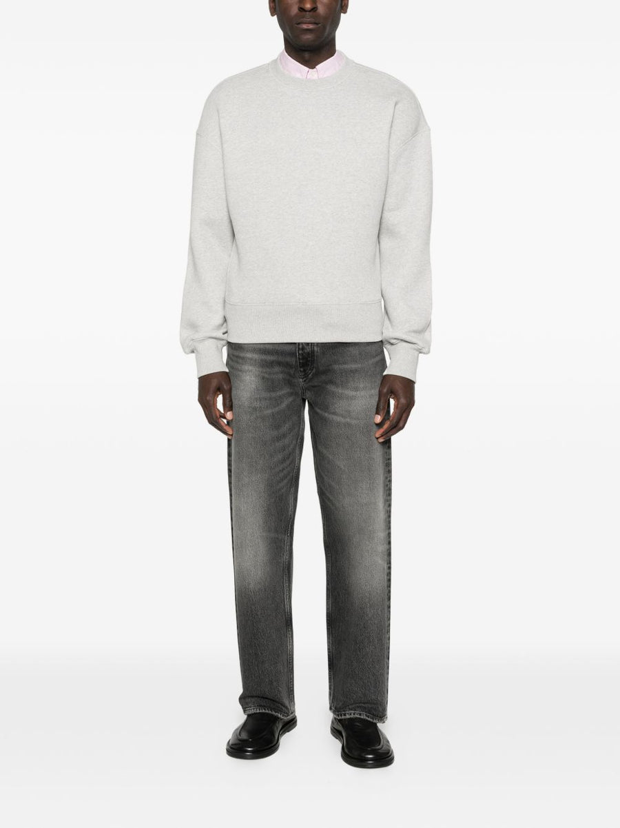Ami Paris Ami De Coeur Cotton Sweatshirt for Men With Timeless Comfort in Grey Everyday Essential