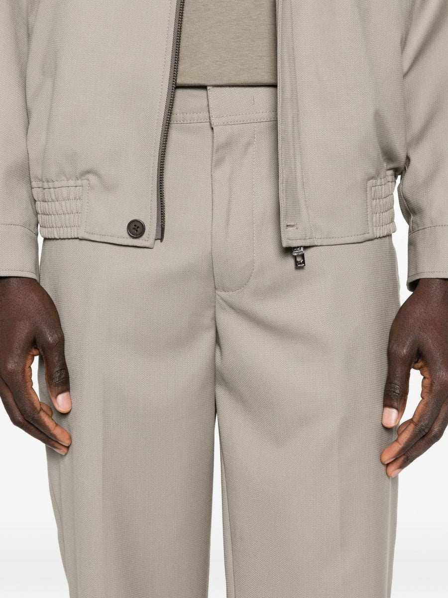 Emporio Armani Wool Trousers For Men Luxury Virgin Wool Tailored Fit For Office And Smart Casual