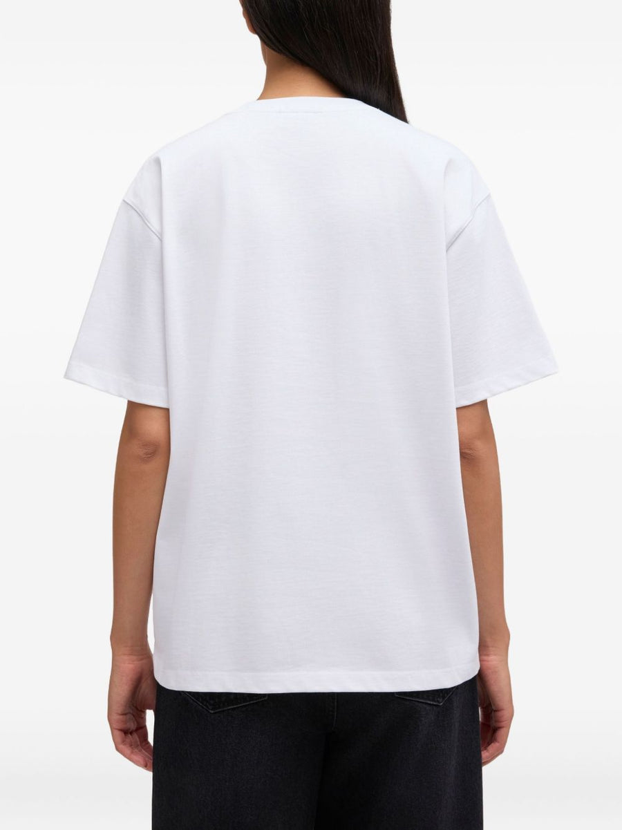 Ganni Baby Tiger White Organic Cotton T Shirt Topwear Women