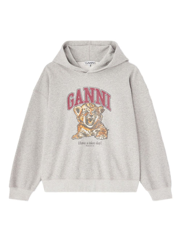 Organic Cotton Hoodie For Women By Ganni Margot Kitty Graphic Print Cozy Everyday Comfort And Sustainable Style