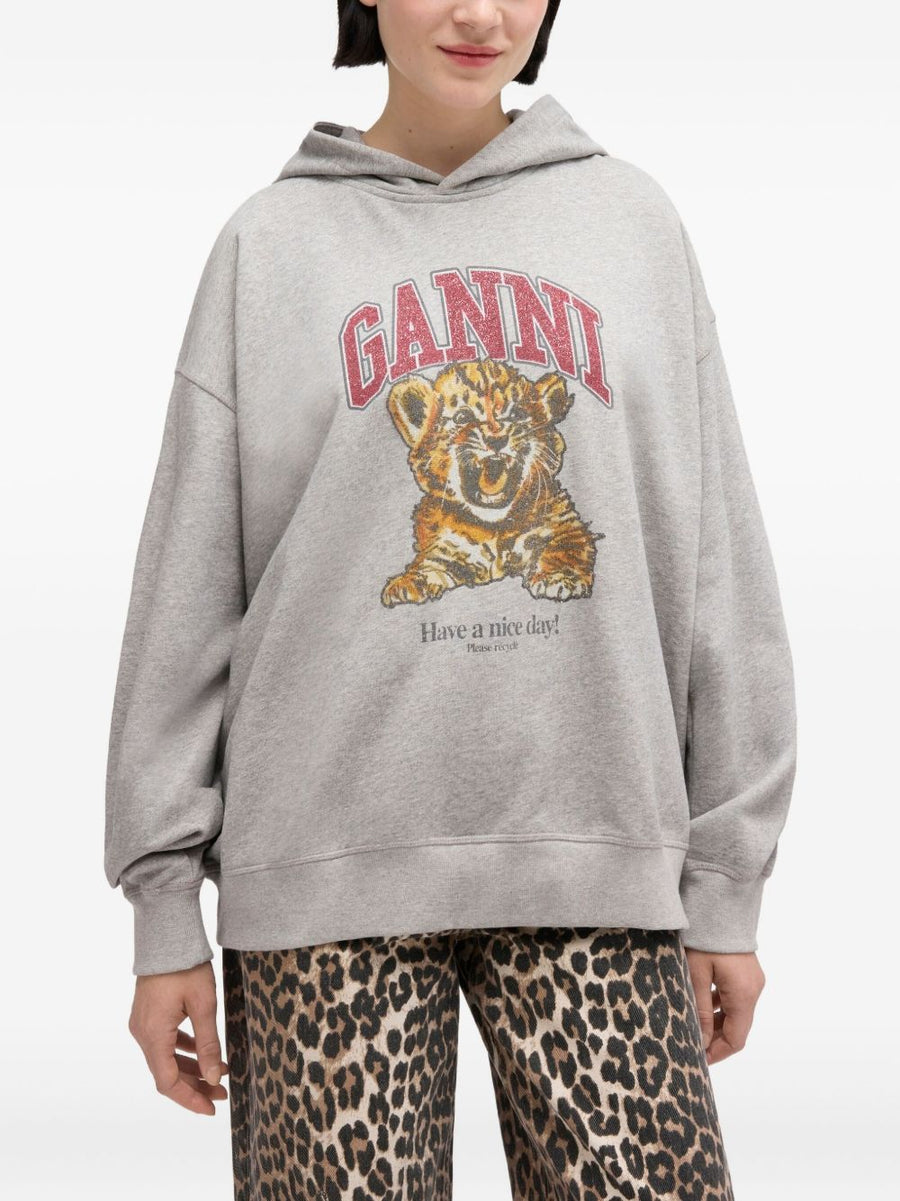 Organic Cotton Hoodie For Women By Ganni Margot Kitty Graphic Print Cozy Everyday Comfort And Sustainable Style