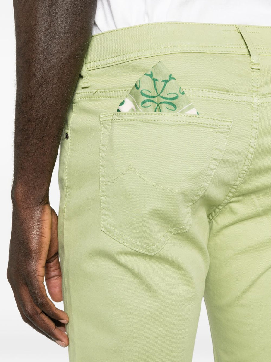 Jacob Cohen Slim Fit Cotton Denim Jeans Mens Luxury Green Wash For Everyday Wear