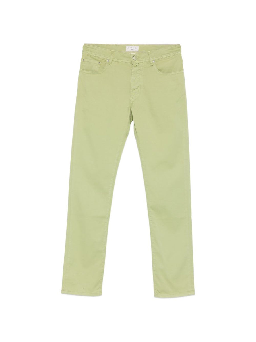 Jacob Cohen Slim Fit Cotton Denim Jeans Mens Luxury Green Wash For Everyday Wear