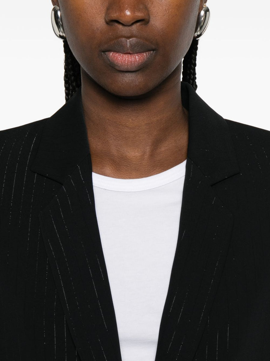 Emporio Armani Pinstripe Single Breasted Blazer For Women Versatile Timeless Polished Workwear