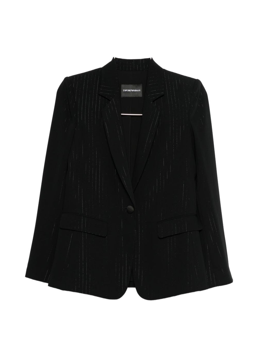 Emporio Armani Pinstripe Single Breasted Blazer For Women Versatile Timeless Polished Workwear