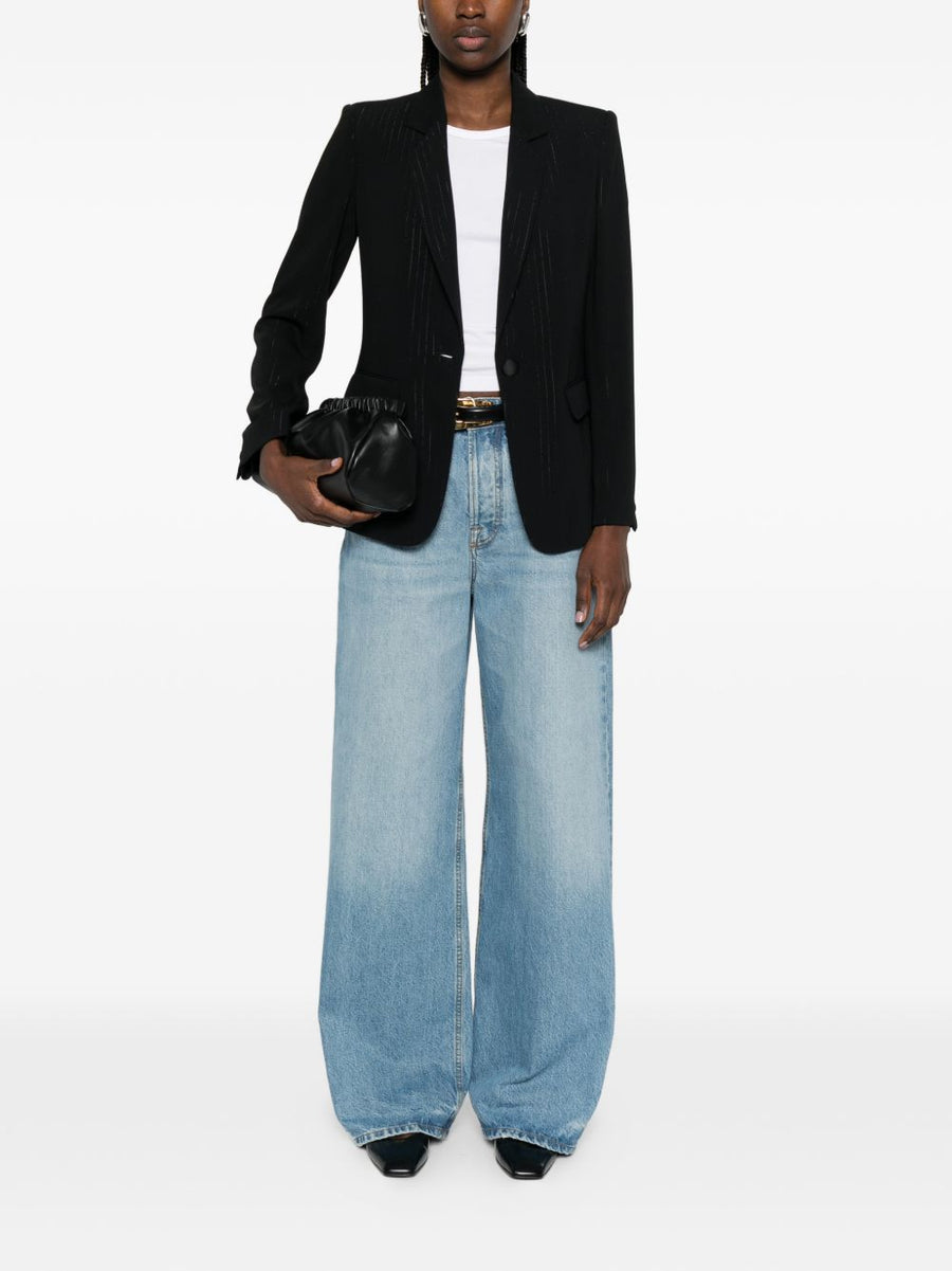 Emporio Armani Pinstripe Single Breasted Blazer For Women Versatile Timeless Polished Workwear