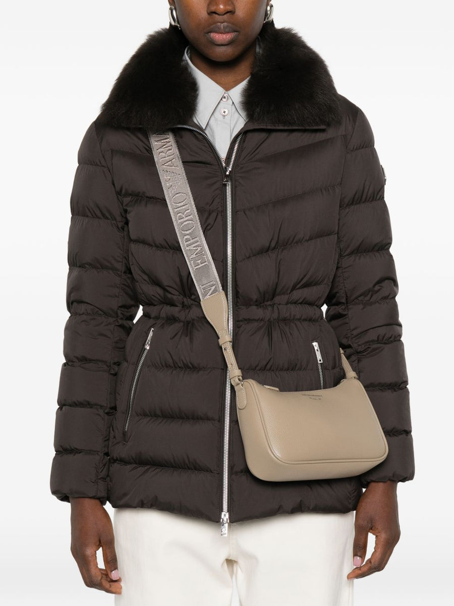 Emporio Armani Baguette Mini Shoulder Bag For Women Compact Handsfree City Carry Grey TPU