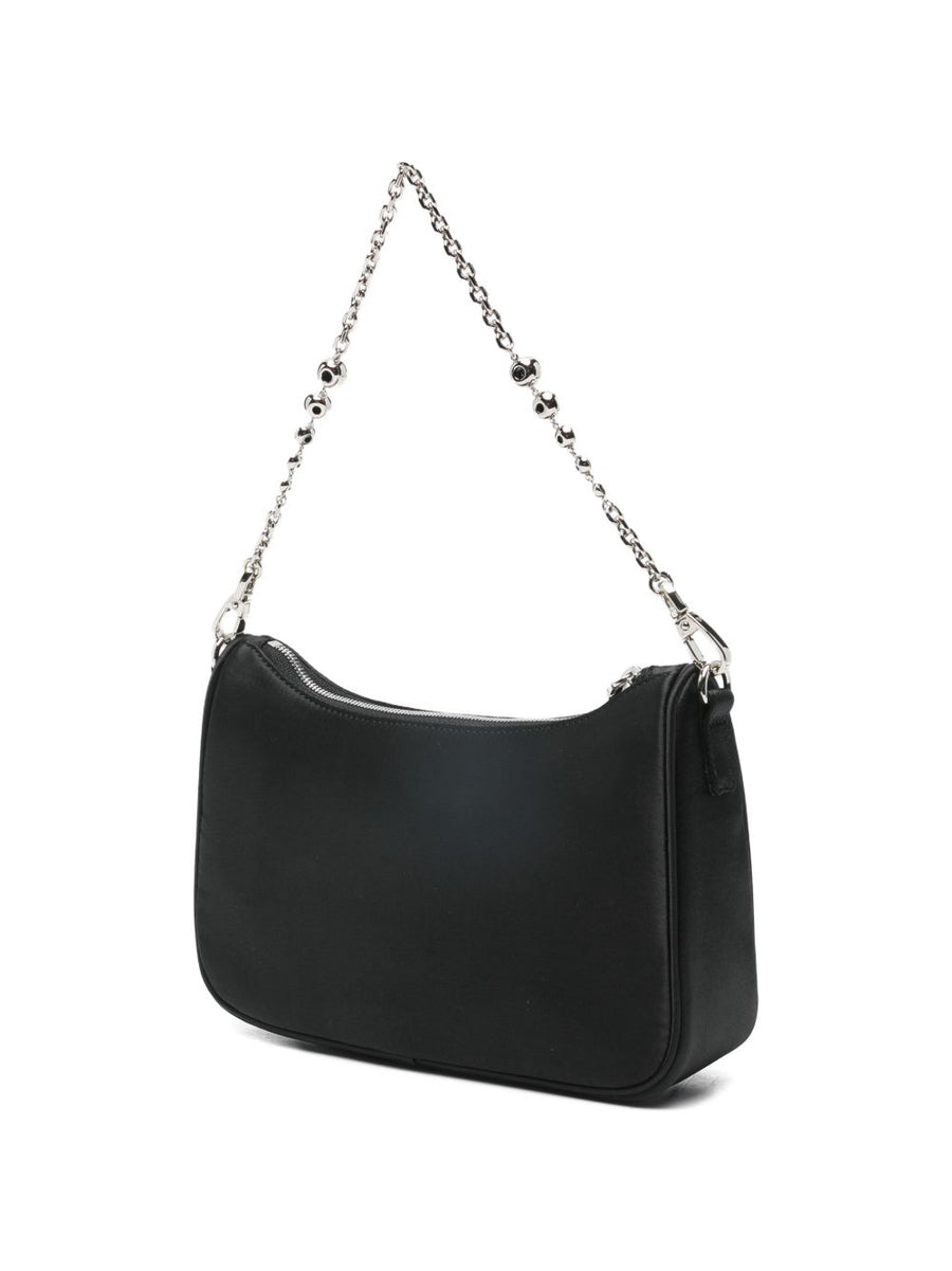 Beaded Chain Shoulder Bag Emporio Armani For Women Elegant Compact Baguette Style