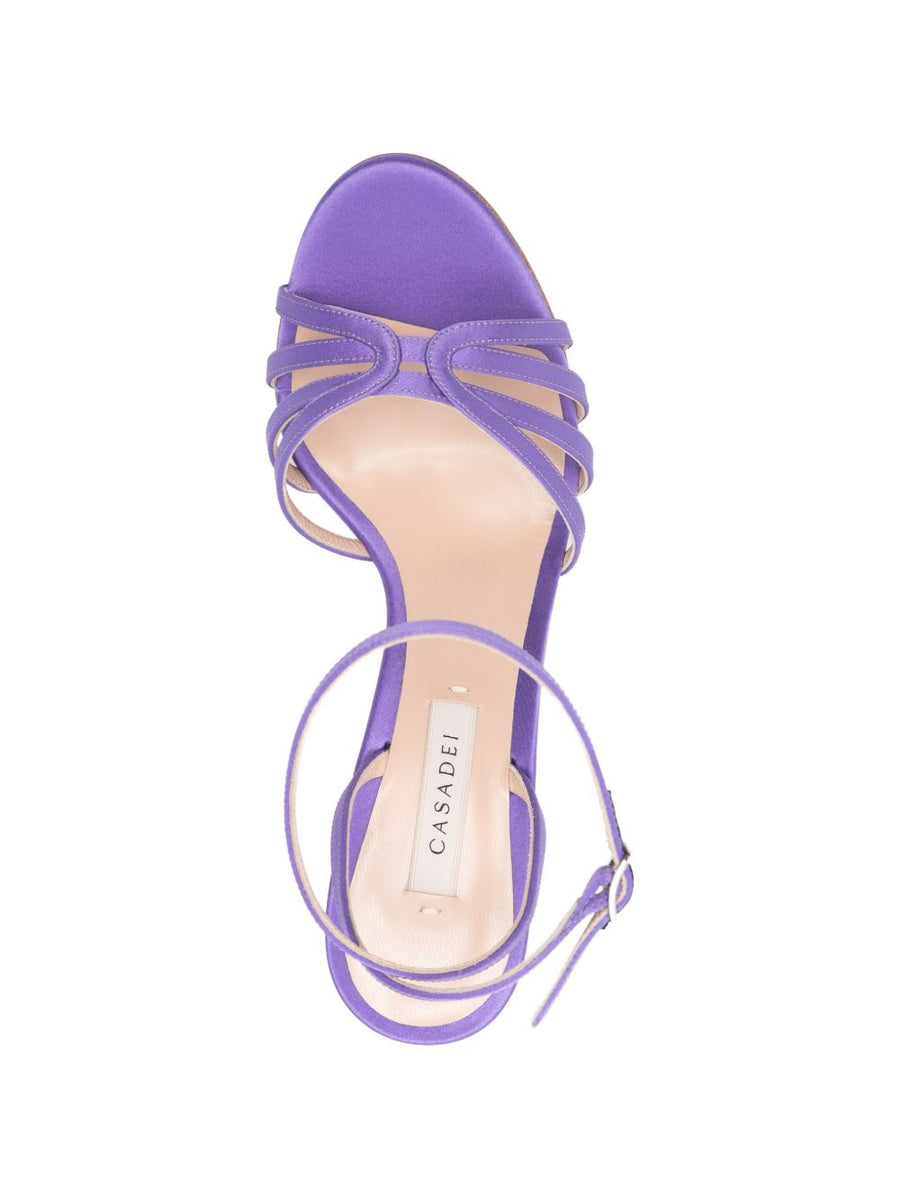 Casadei Julia Violet Leather Sandals For Women With Ankle Strap And 9cm Heel For Elegant Evenings
