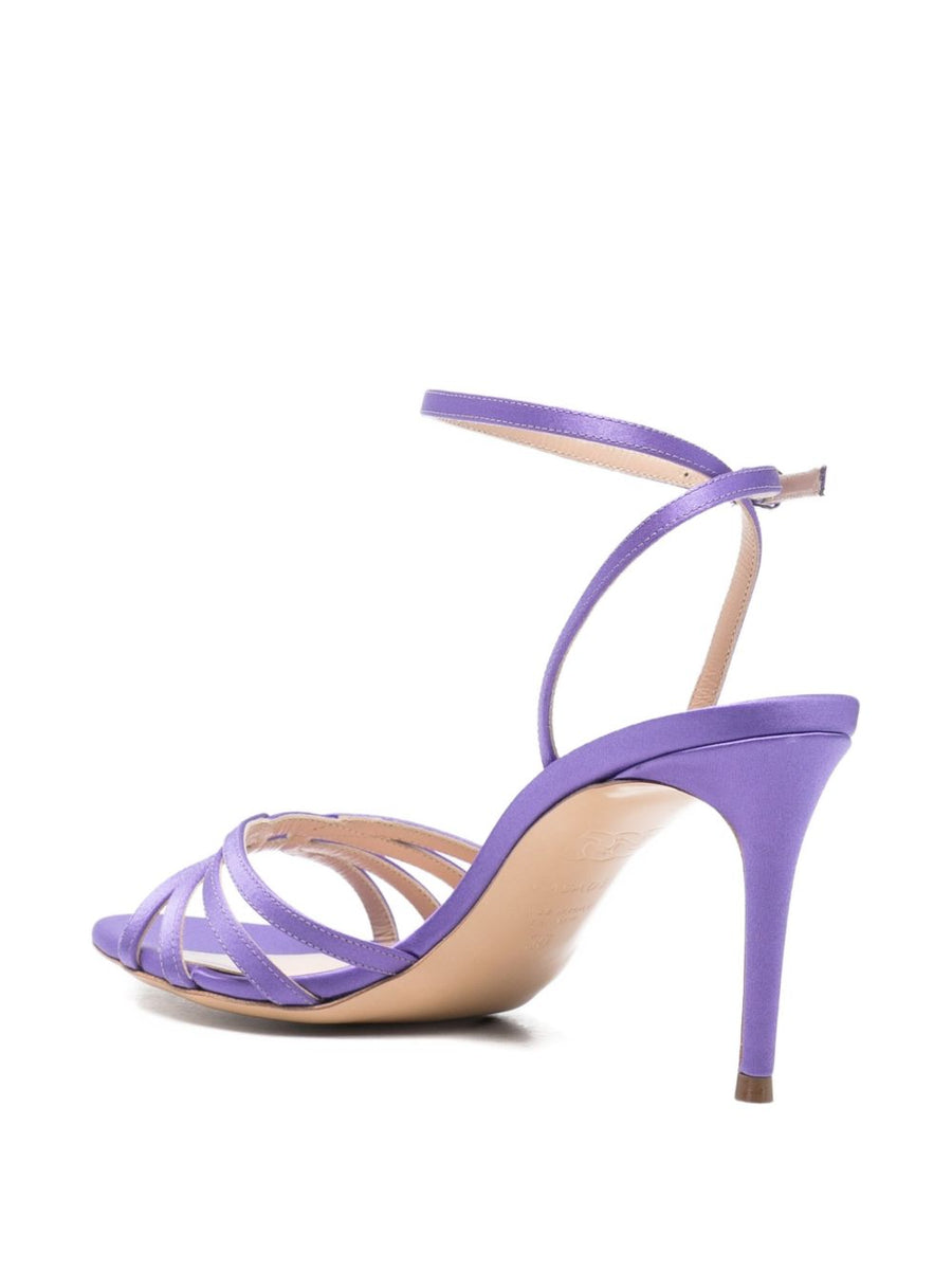 Casadei Julia Violet Leather Sandals For Women With Ankle Strap And 9cm Heel For Elegant Evenings