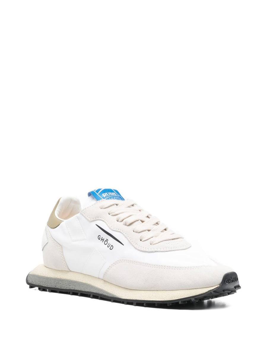 Ghoud Rush Low Sneakers For Men White Leather Platform 2cm Timeless Versatile Lace Up