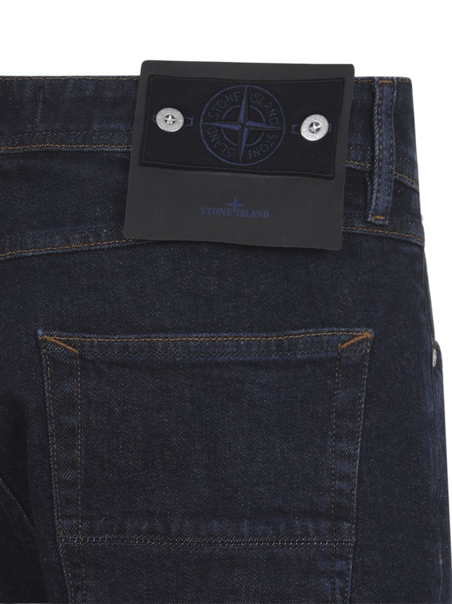 Stone Island Slim Denim Jeans For Men With Premium Navy Stretch And Five Pocket Fit
