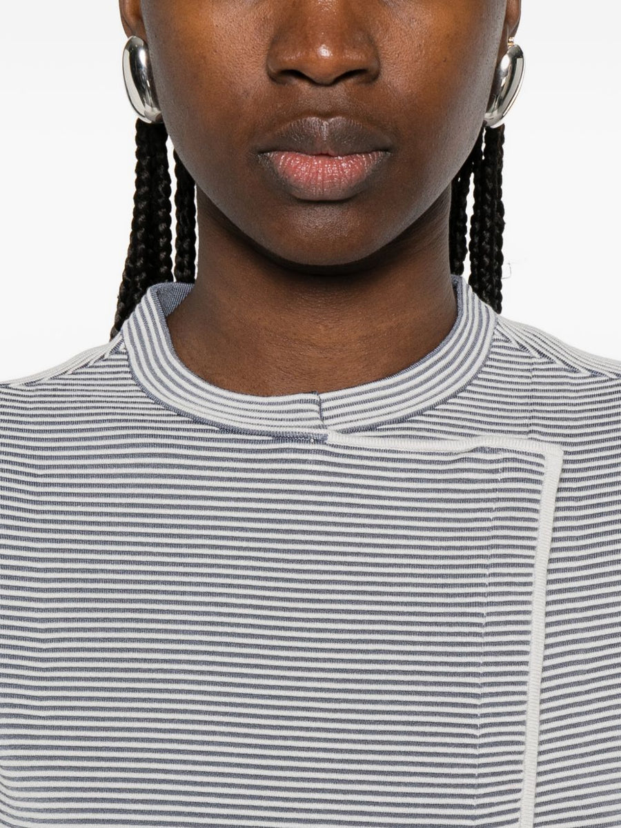 Emporio Armani Striped Blazer Jacket For Women Polished Versatile Tailored Luxury Overlapping Panel