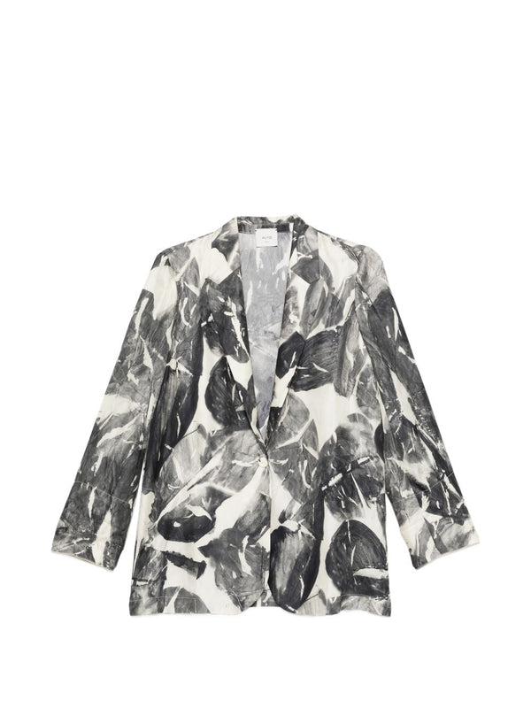 Alysi Silk & Nylon Printed single-breasted jacket