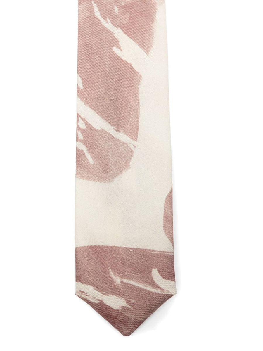 Alysi Silk Tie For Women 100 Percent Seta Powder Printed Pattern Luxurious Everyday Polish