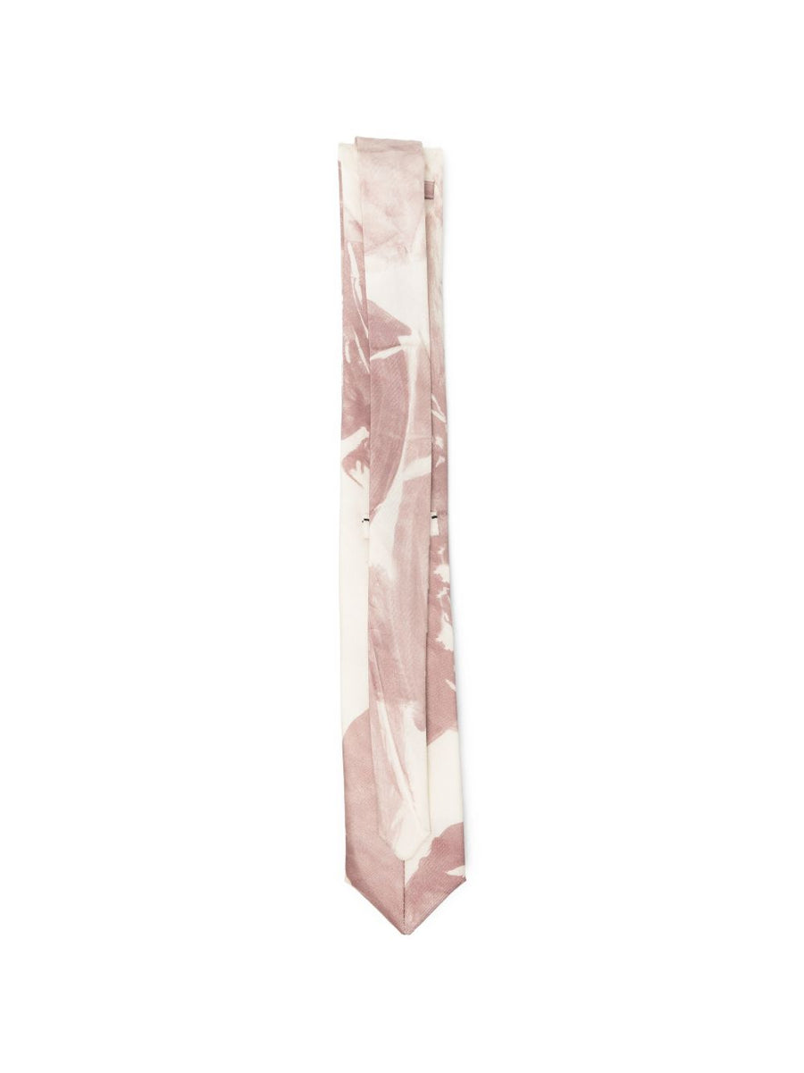 Alysi Silk Tie For Women 100 Percent Seta Powder Printed Pattern Luxurious Everyday Polish