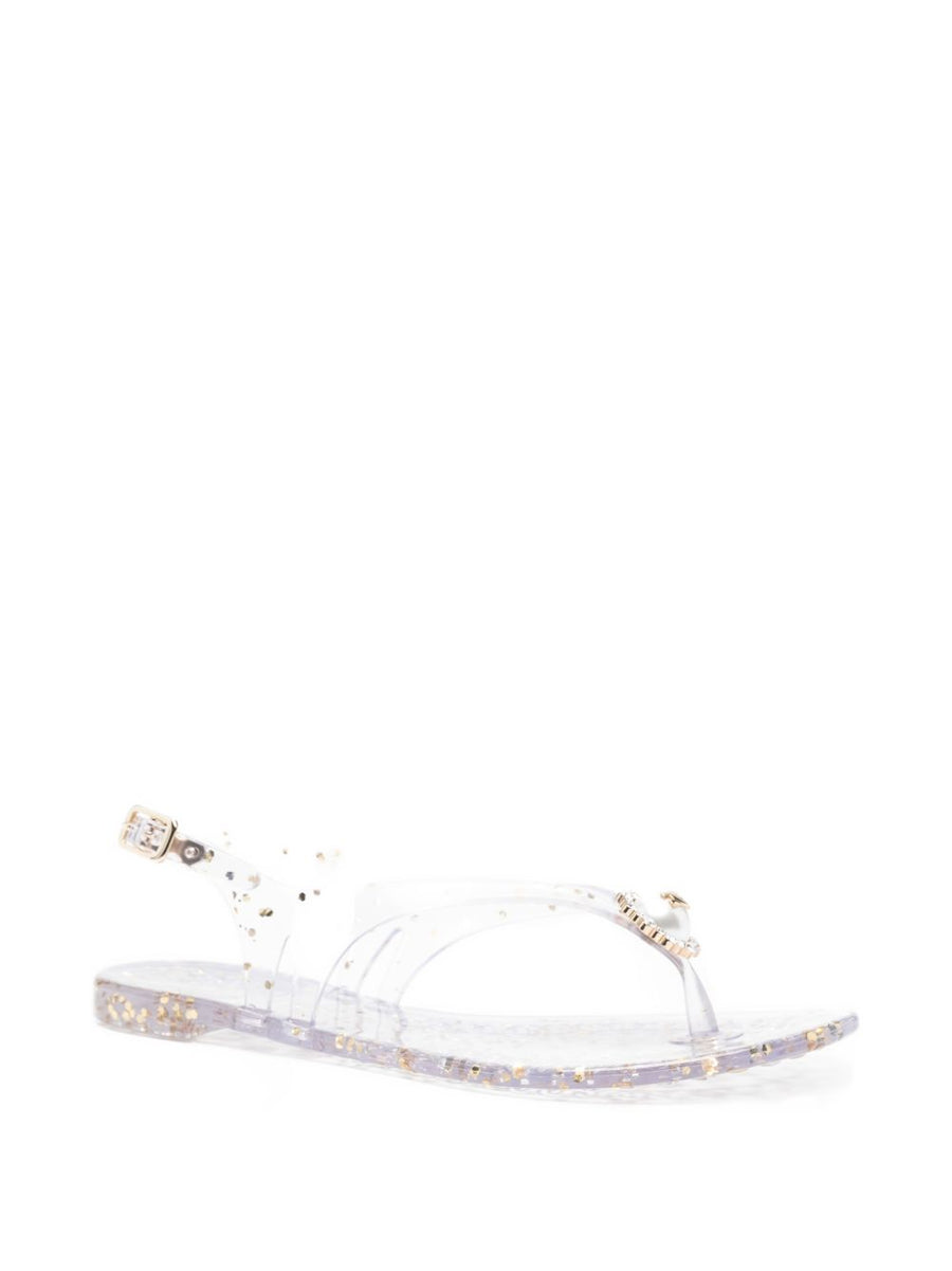 Casadei Embellished Jelly Sandals For Women Light Blue With Buckle Closure And Lightweight PVC