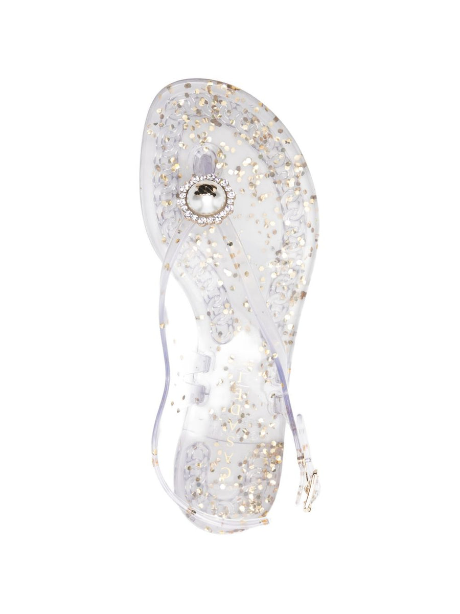 Casadei Embellished Jelly Sandals For Women Light Blue With Buckle Closure And Lightweight PVC