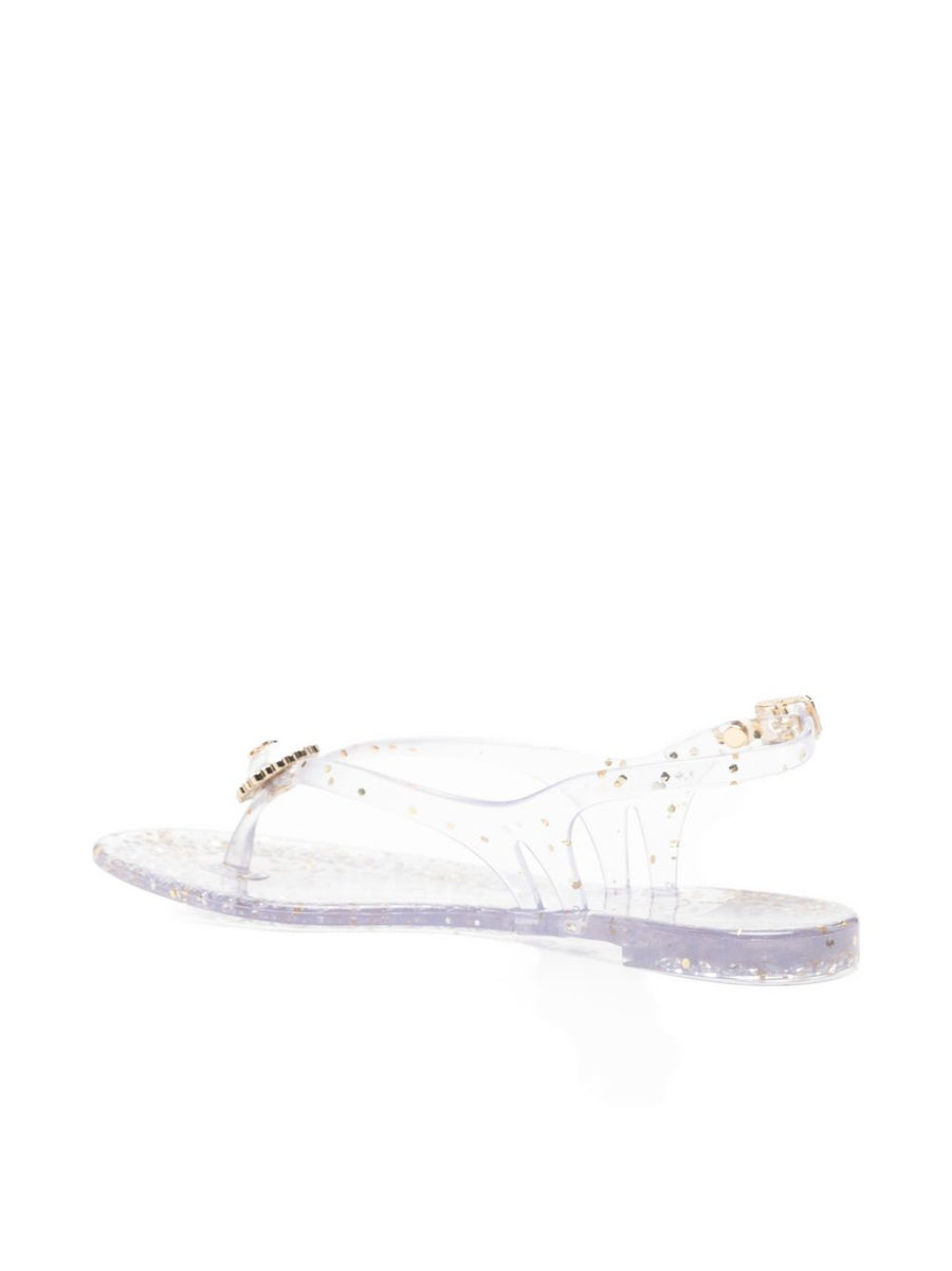 Casadei Embellished Jelly Sandals For Women Light Blue With Buckle Closure And Lightweight PVC