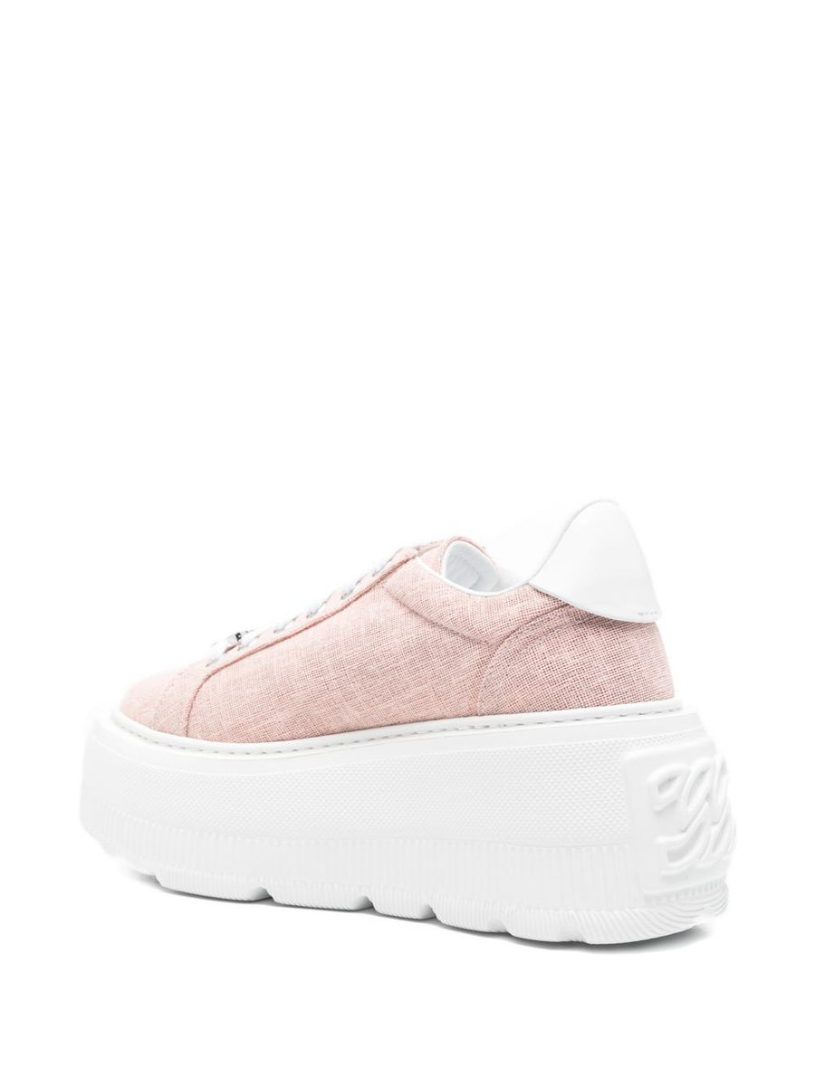 Casadei Nexus Platform Sneakers For Women Luxury Techno Futuristic With Camel Suede And Faux Fur Lining 7 Cm Heel