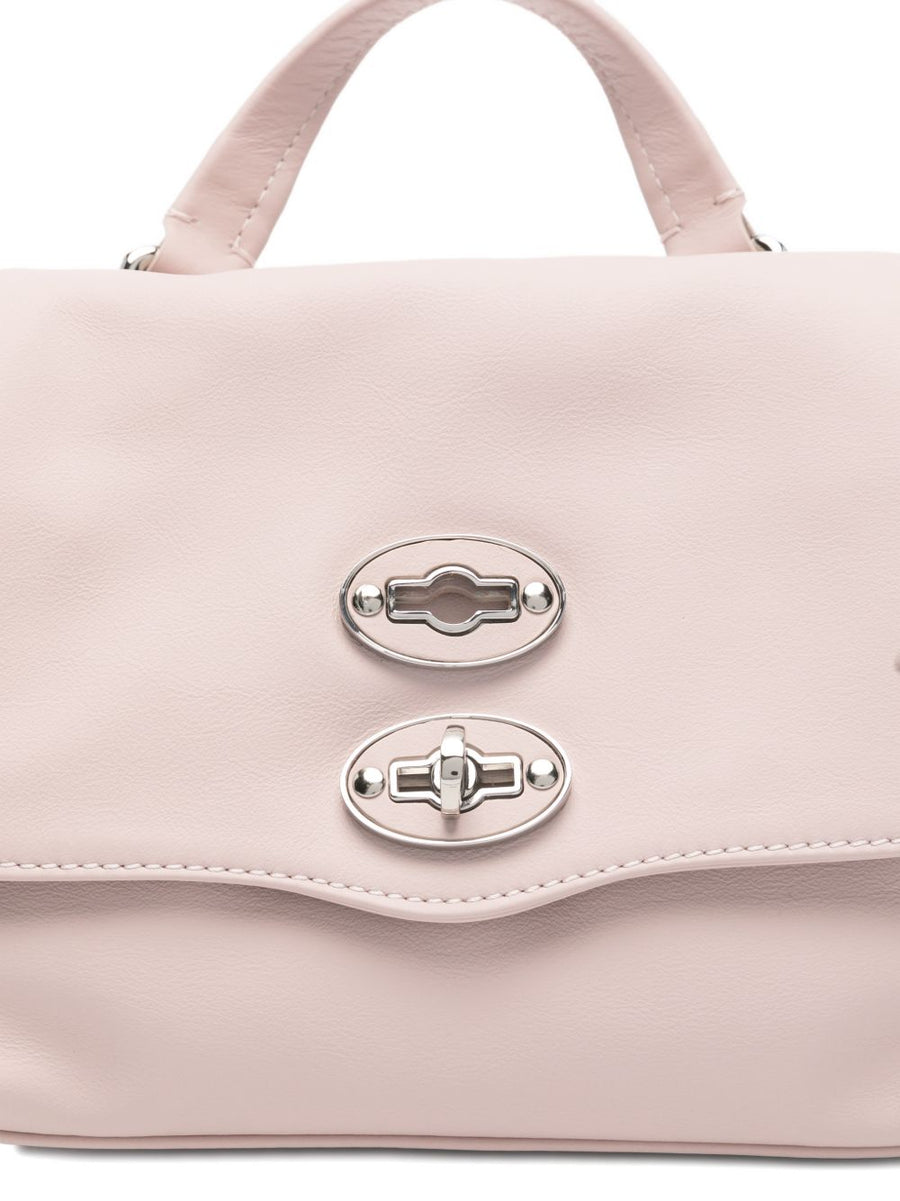 Postina Baby Bag Zanellato Pink Leather Compact Luxury Handbag For Moms With Detachable Strap