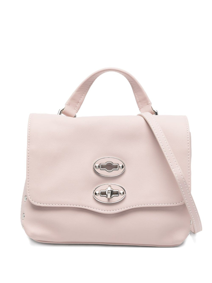 Postina Baby Bag Zanellato Pink Leather Compact Luxury Handbag For Moms With Detachable Strap