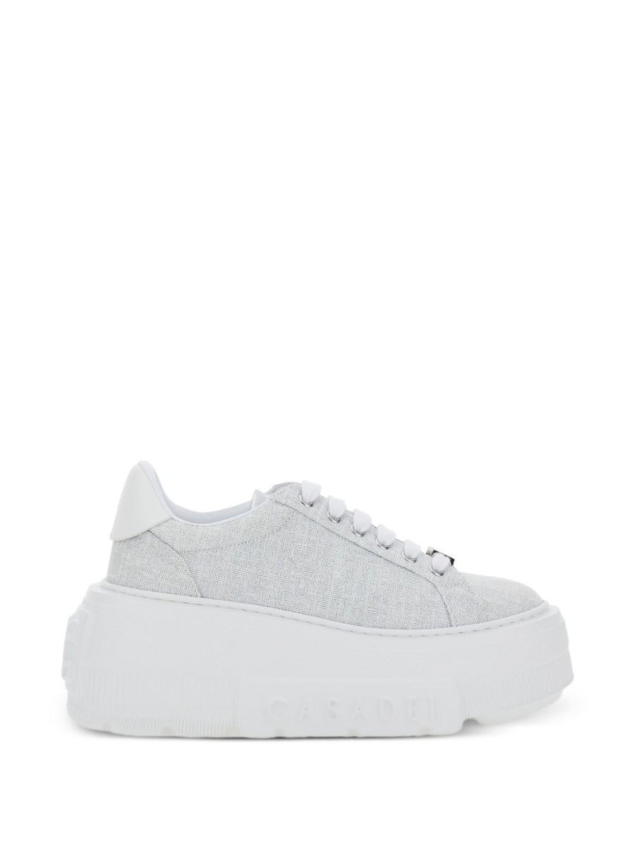 Casadei Nexus Sneakers For Women Beige Platform With Embellished Details And Padded Heel Comfort