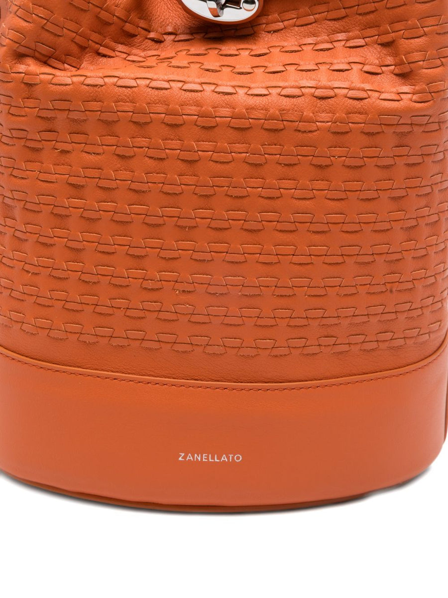 Zanellato Monda' Small Bag Shoulder Bag In Orange Sicilian Mosaic For Women Day To Night Luxury
