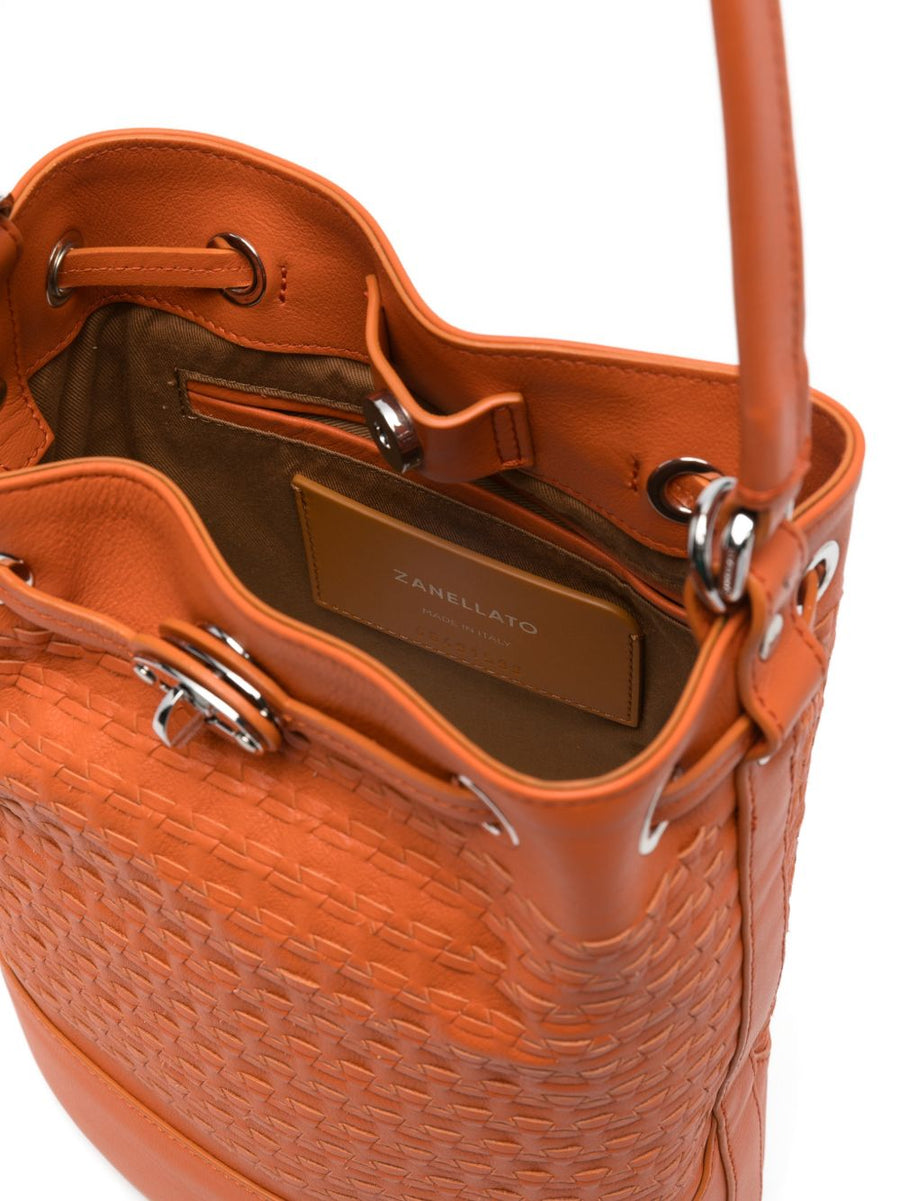 Zanellato Monda' Small Bag Shoulder Bag In Orange Sicilian Mosaic For Women Day To Night Luxury