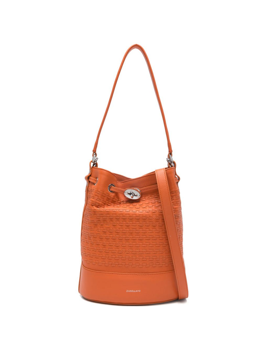 Zanellato Monda' Small Bag Shoulder Bag In Orange Sicilian Mosaic For Women Day To Night Luxury