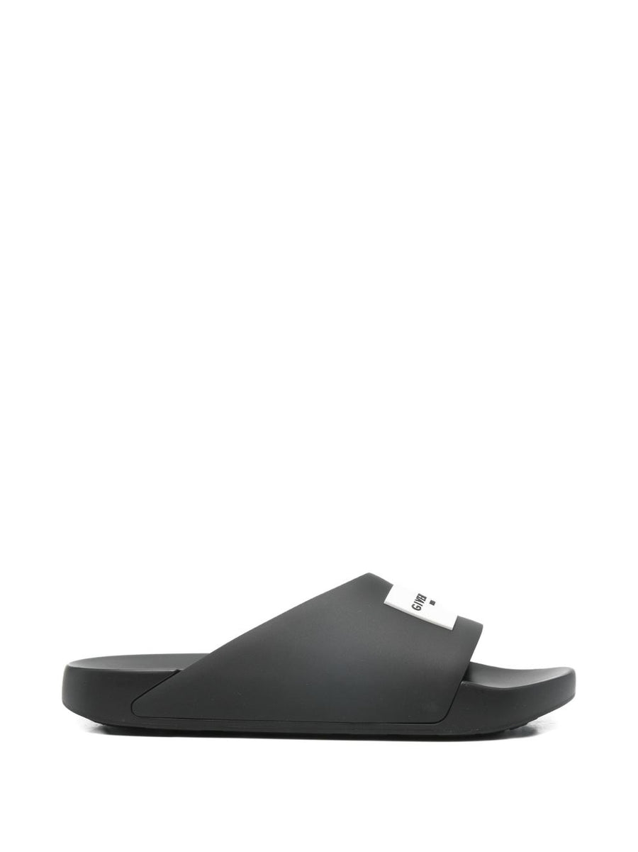 Givenchy Label Slide Mules For Men Premium Rubber Feel And Discreet Logo Minimalist Luxury Slip On