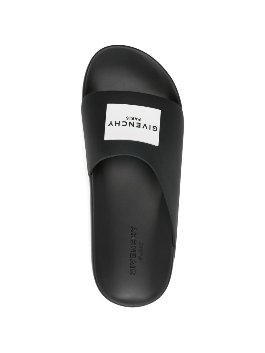Givenchy Label Slide Mules For Men Premium Rubber Feel And Discreet Logo Minimalist Luxury Slip On