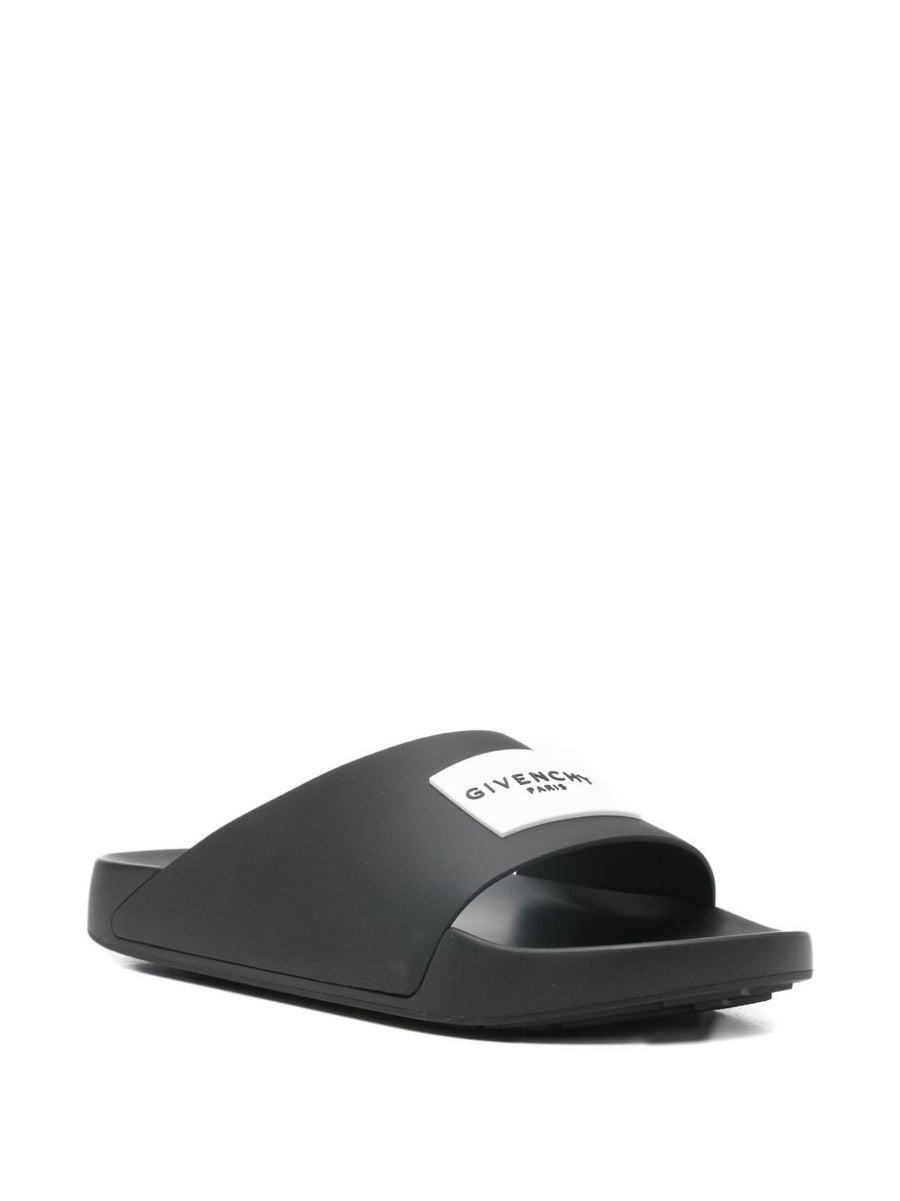 Givenchy Label Slide Mules For Men Premium Rubber Feel And Discreet Logo Minimalist Luxury Slip On