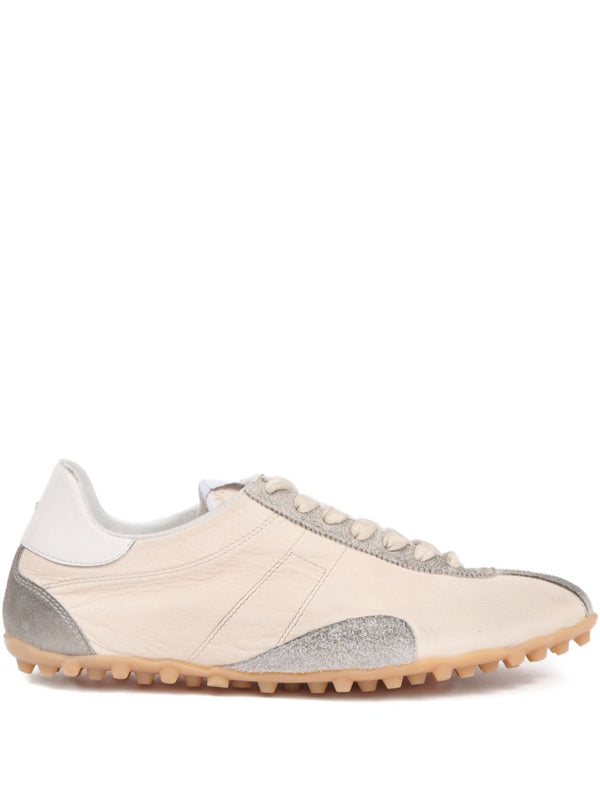 Maison Margiela Sprinters Low Sneakers Ecru Suede Leather