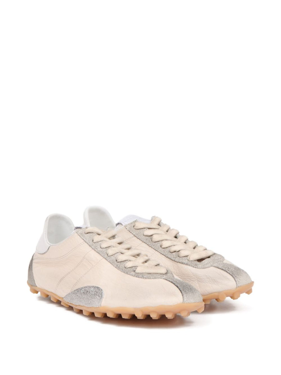 Maison Margiela Sprinters Low Sneakers Ecru Suede Leather