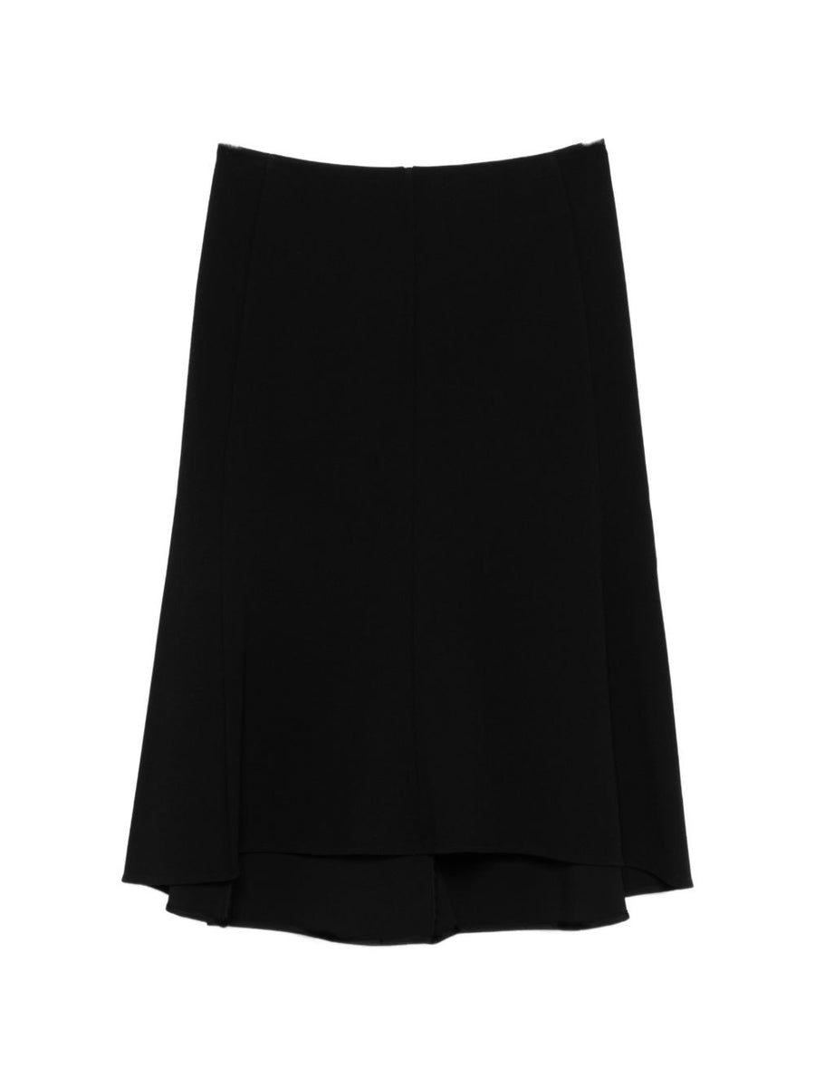Jil Sander Asymmetric Short Skirt Black Viscose Blend With Architectural Luxury Tailoring For Women