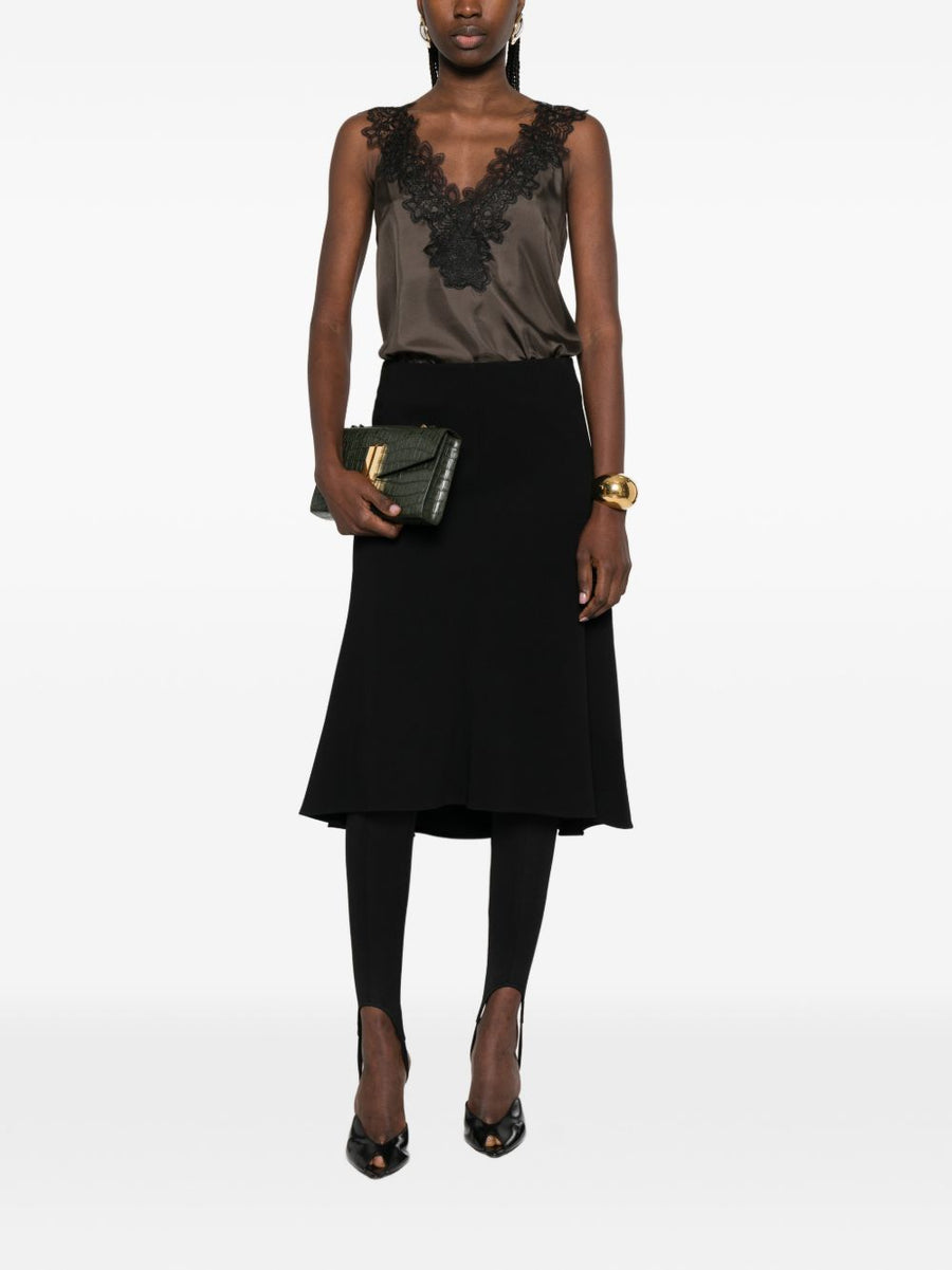 Jil Sander Asymmetric Short Skirt Black Viscose Blend With Architectural Luxury Tailoring For Women