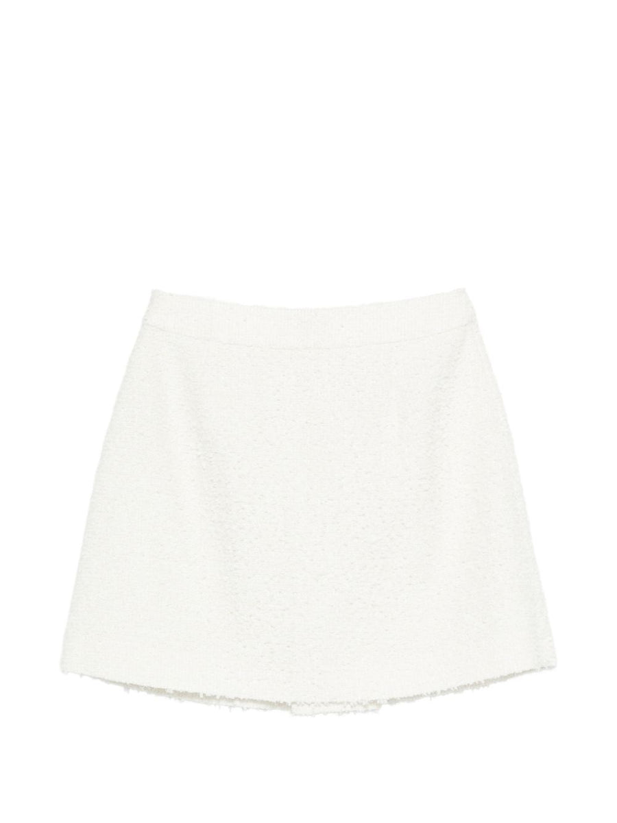 Emporio Armani Tweed Mini Skirt For Women Luxurious Textured Aline Silhouette With Horse Detail
