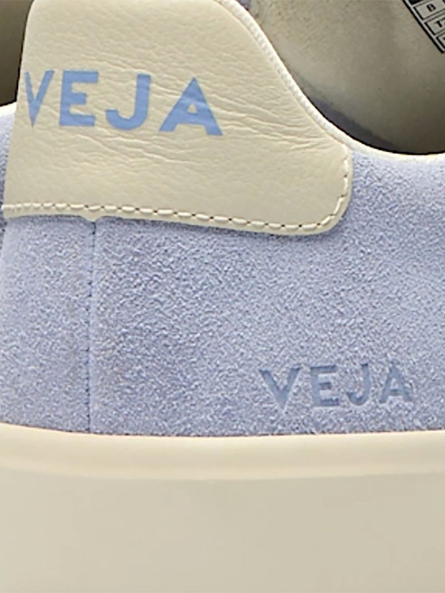 Veja Campo Suede Olympe Pierre Sneakers For Women, Leather Panelled Upper, 2 cm Heel, Silver Detail