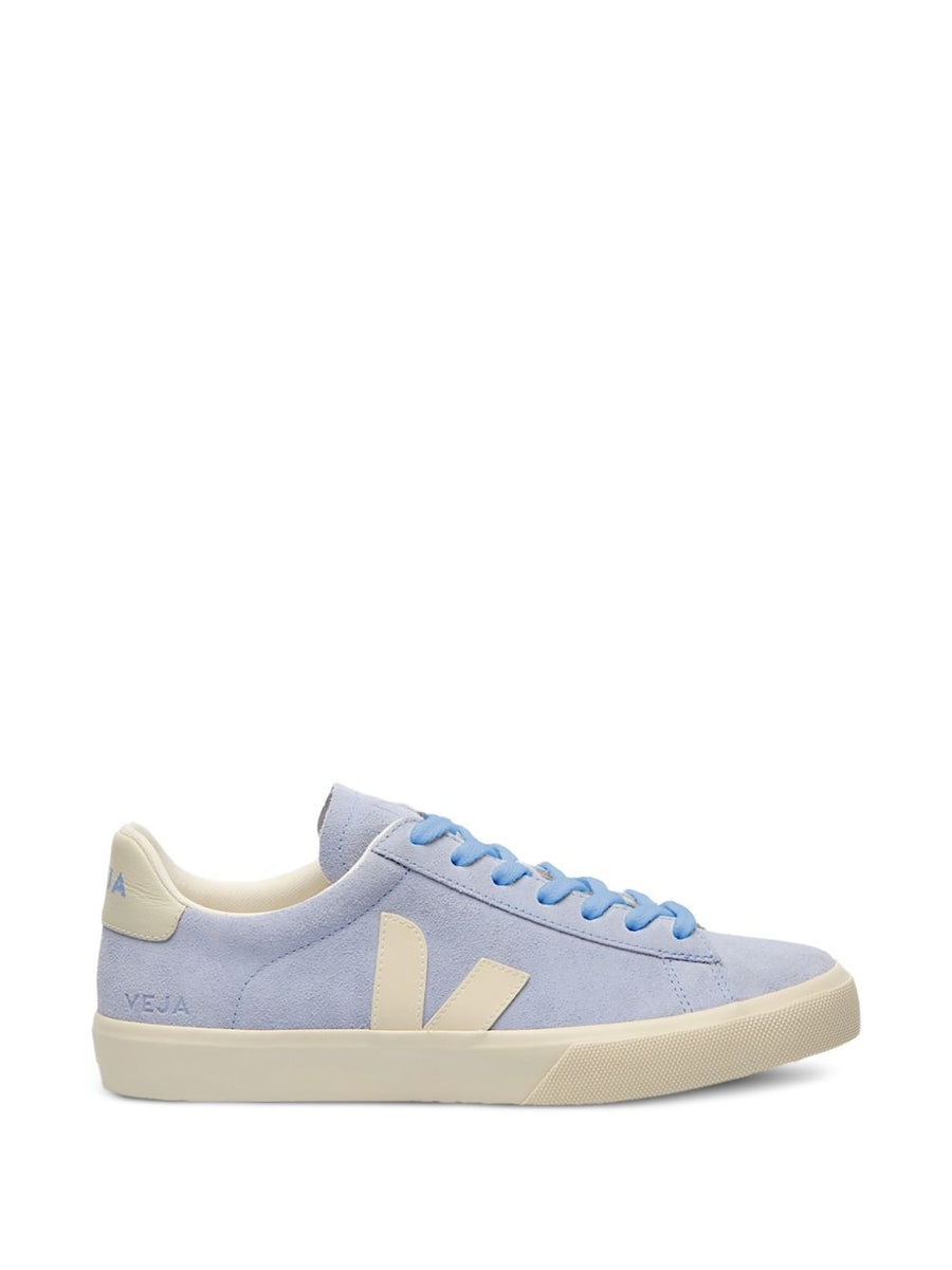 Veja Campo Suede Olympe Pierre Sneakers For Women, Leather Panelled Upper, 2 cm Heel, Silver Detail