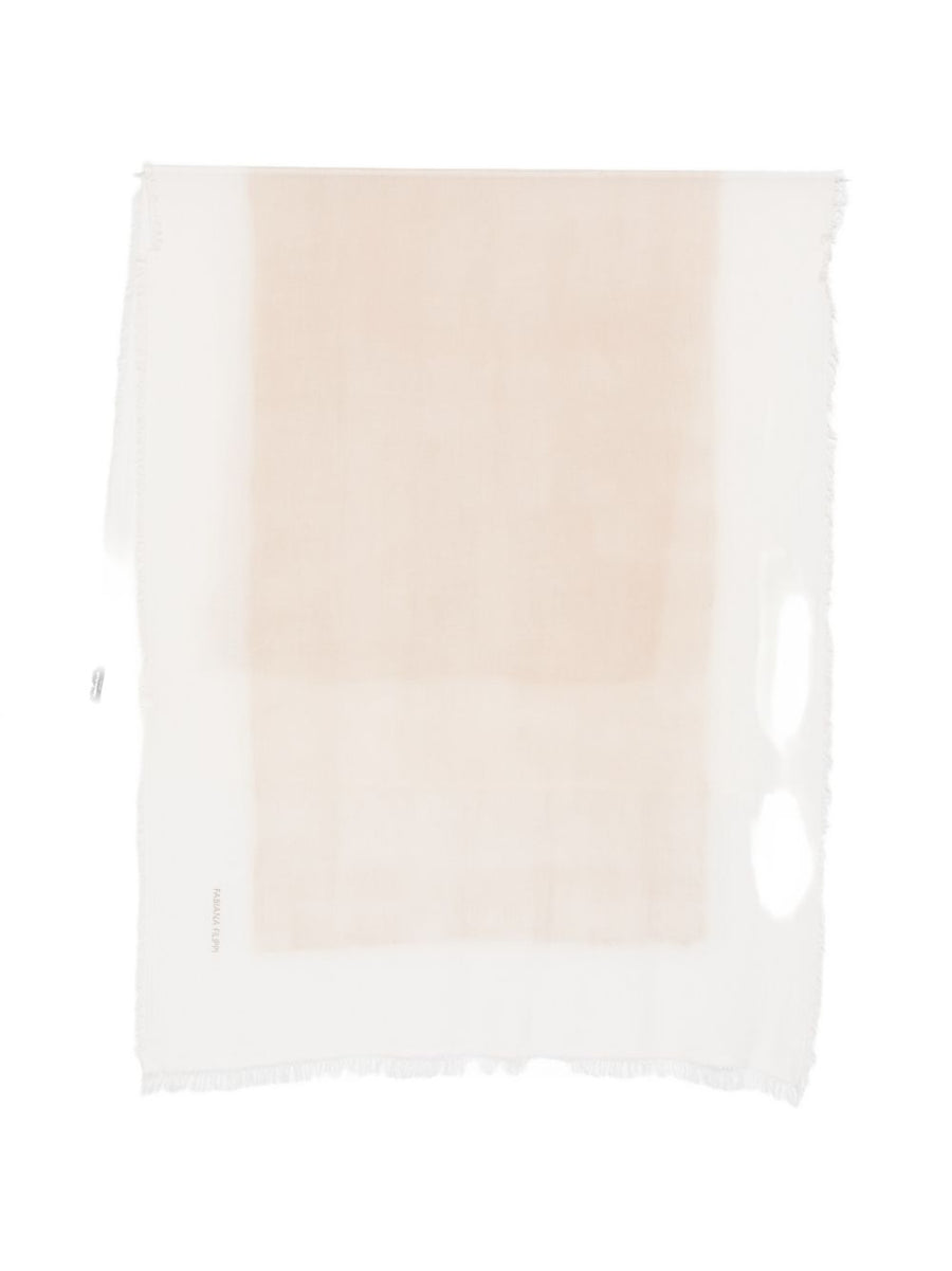 Fabiana Filippi White Modal Cashmere Scarf For Women Luxurious Lightweight With Fringed Edge
