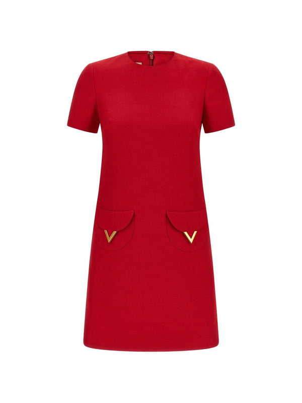 Valentino VLogo Signature wool and silk dress