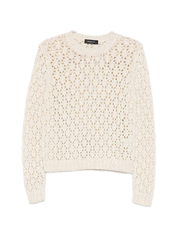 Fabiana Filippi Open Knit Cotton Crewneck Sweater Women